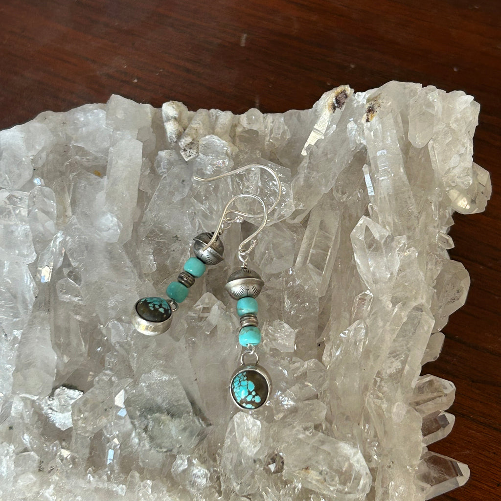 Blue Moon Turquoise Moon Earrings Drops Southwest