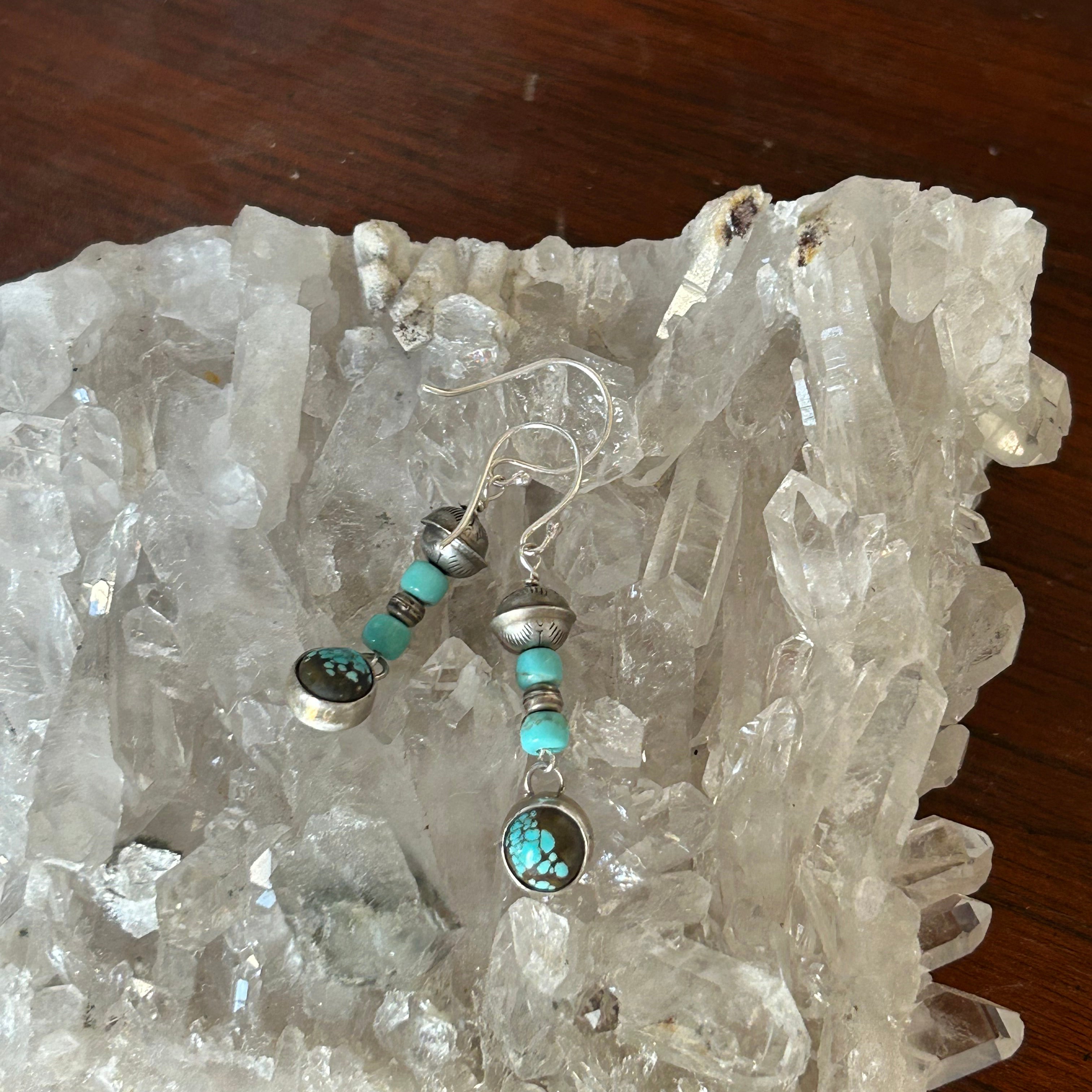 Blue Moon Turquoise Moon Earrings Drops Southwest