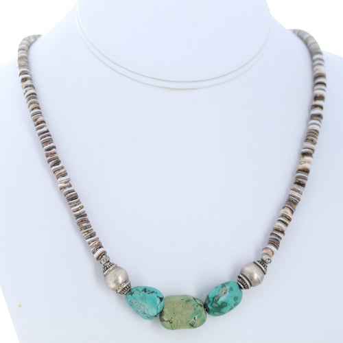 Antique TIBETAN TURQUOISE and CORAL Necklace 19"