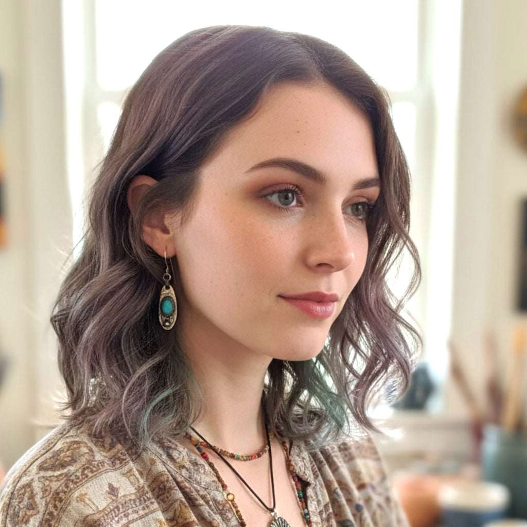 Sonoran Mountain Turquoise Earrings Southwest Elongated Ovals Sterling