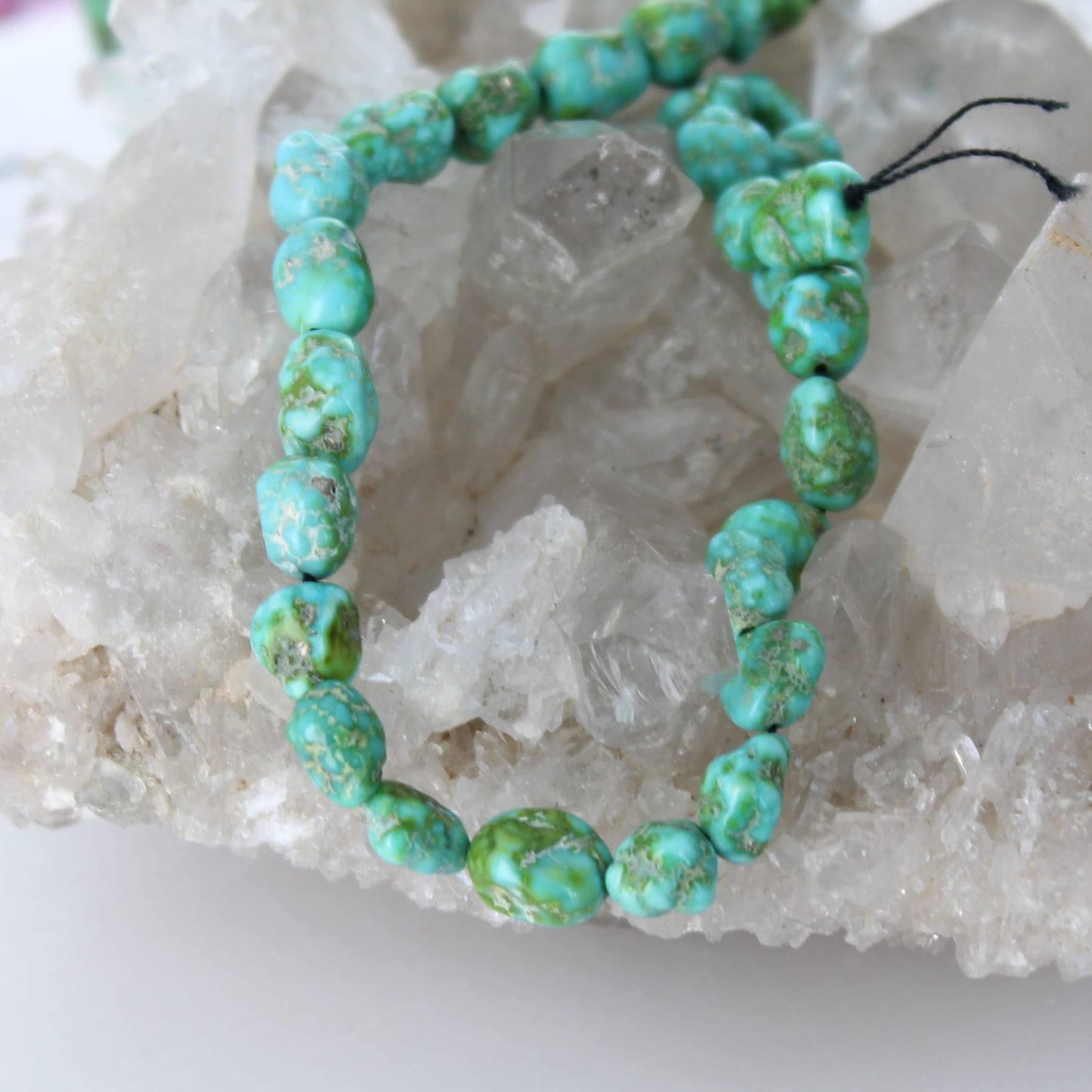 Goirgeous Sonoran Gold Turquoise Beads Blue and Lime 8"
