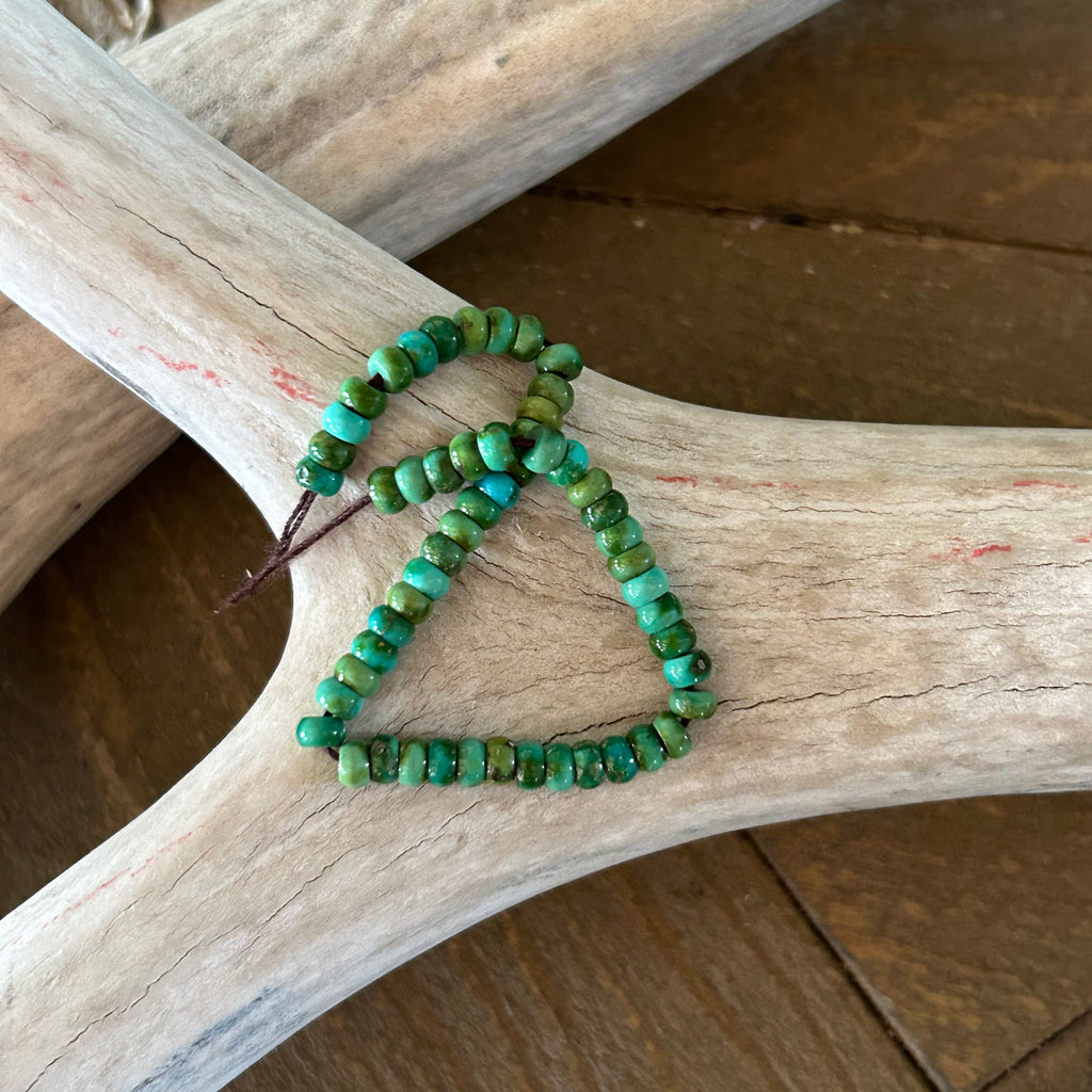 Sonoran Gold Turquoise Beads Lime Green Blue 4mm Rondelles 5"