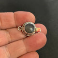 Faceted Steel Blue Green SAPPHIRE CLASP 11mm Sterling Silver Handmade