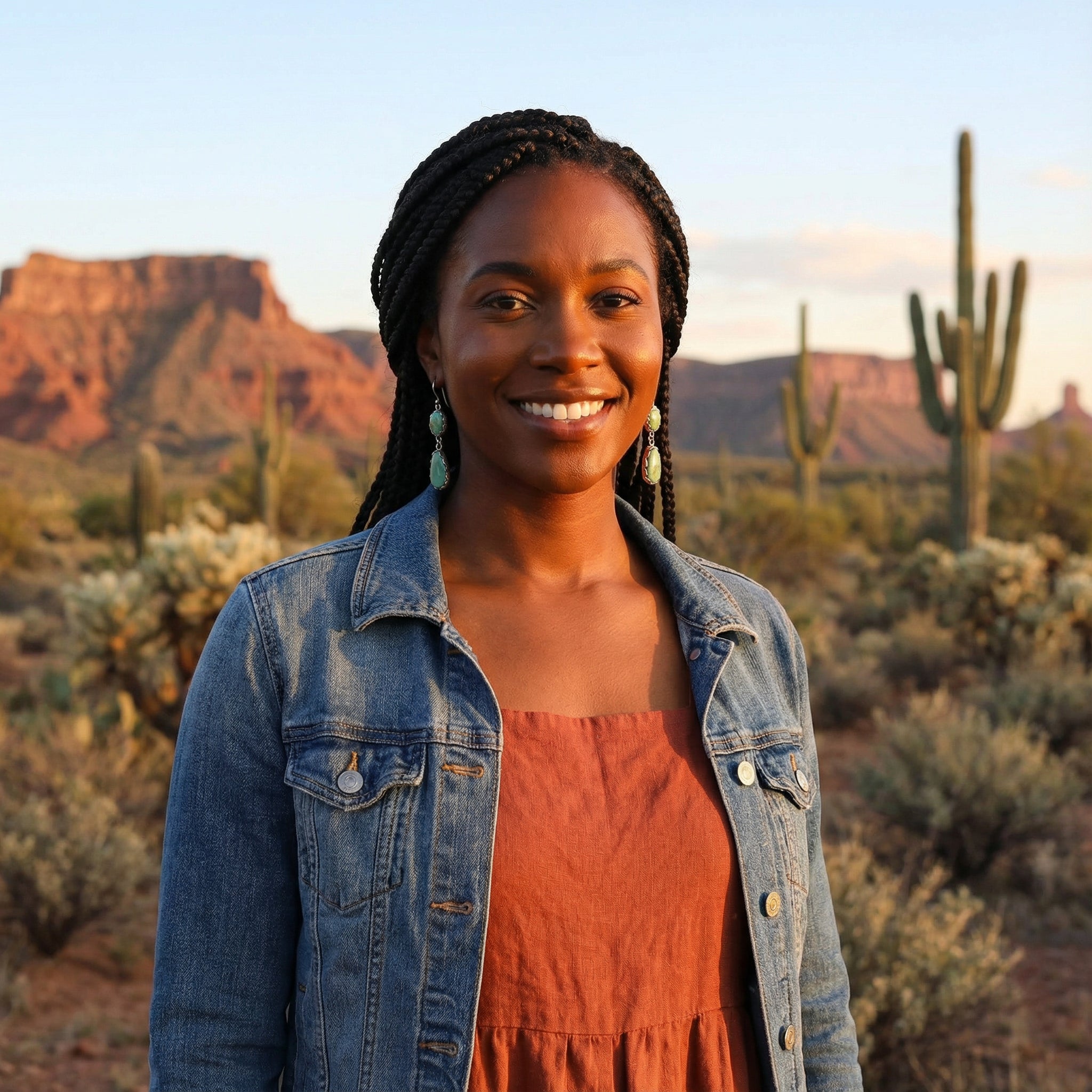 Beautiful Hubei Turquoise Earrings 2 Stone Green Blue Sterling