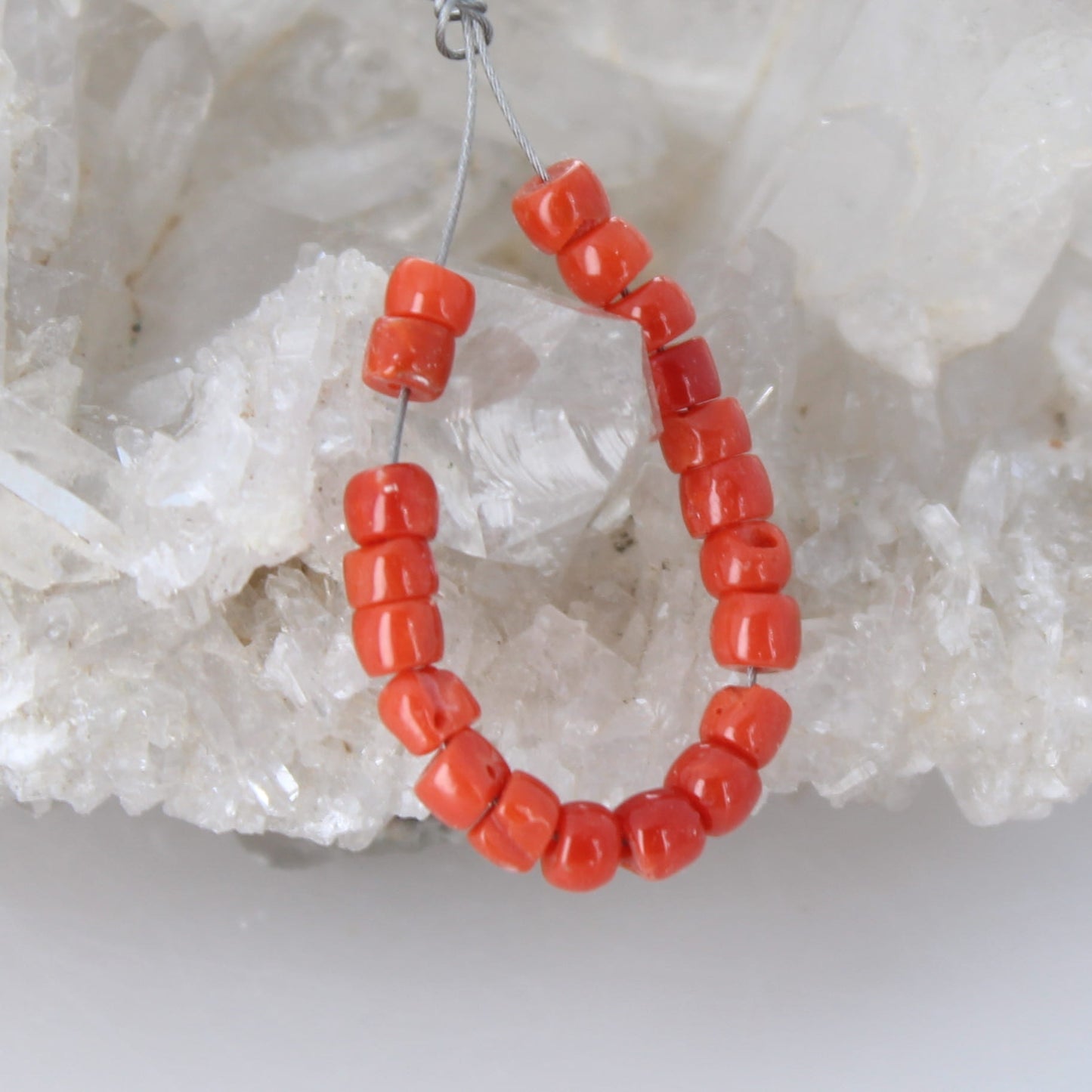 AAA Light Red Italian Coral Beads Pueblo Shaped 4mm 20 Beads