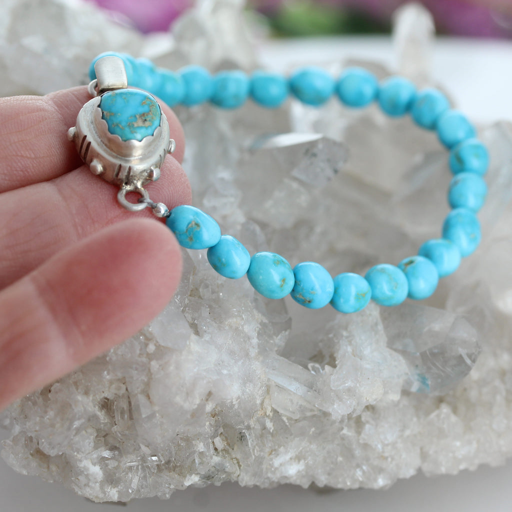 Blue Bird Nevada Turquoise Bracelet Sterling Silver