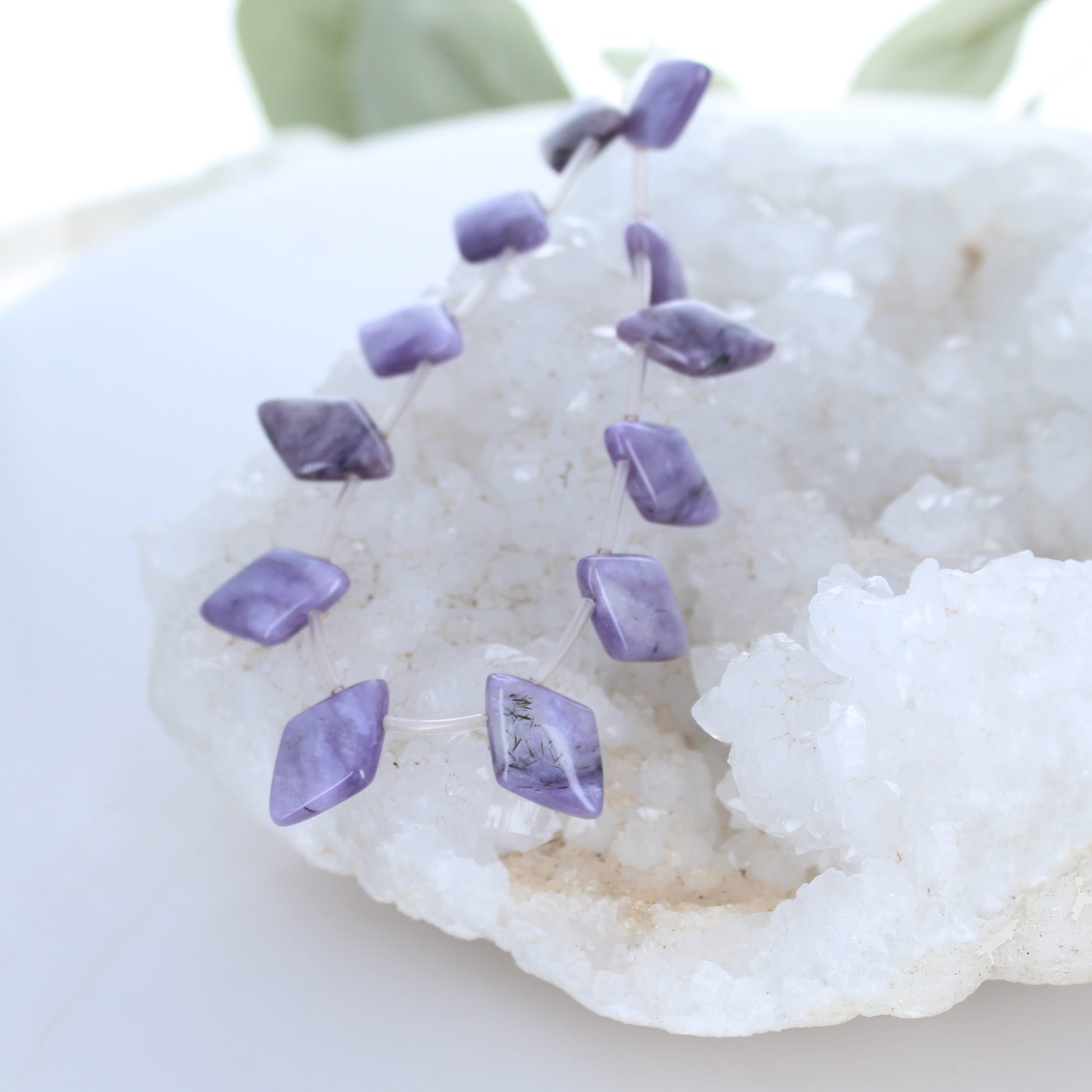 Charoite Kite Shaped Pendant Briolettes 12 Pcs -NewWorldGems