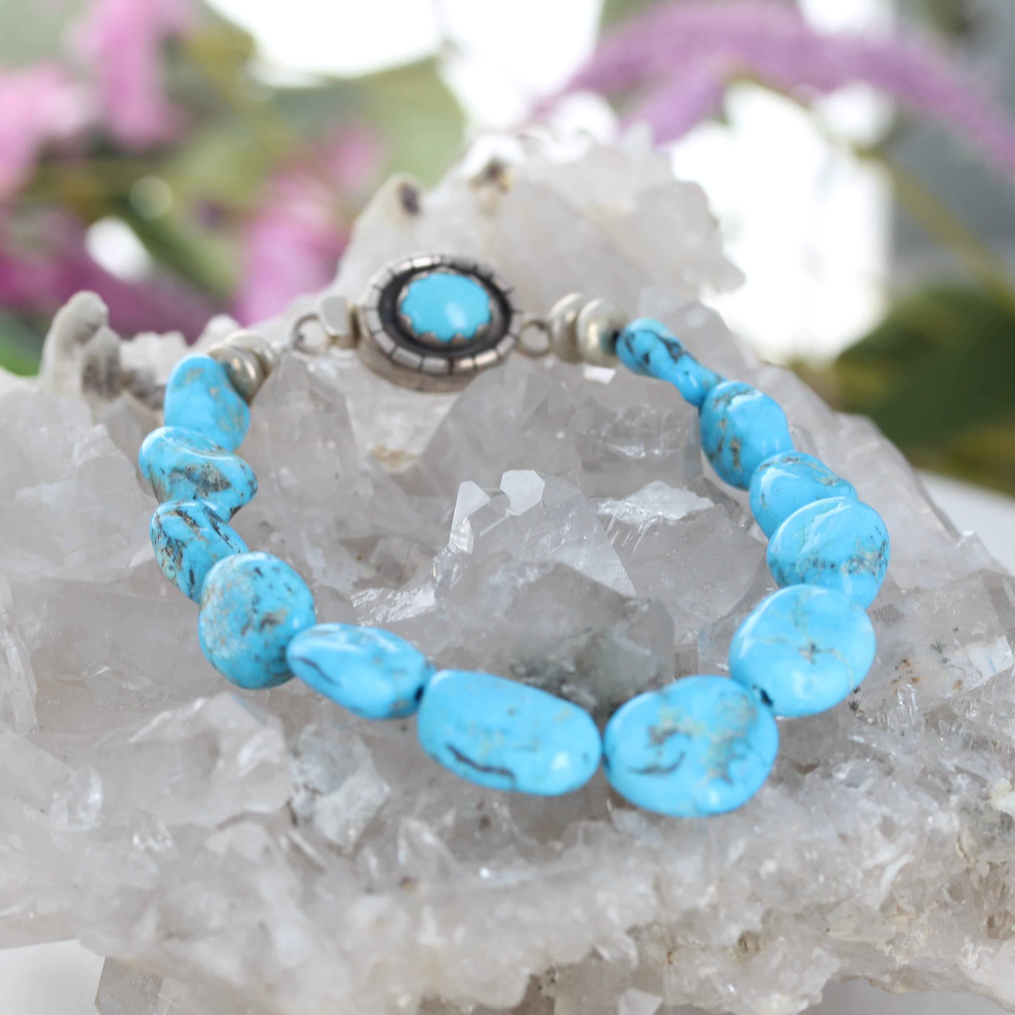 Gorgeous Sleeping Beauty TURQUOISE BRACELET Sterling Silver Southwestern