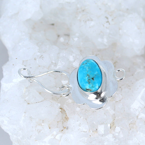 Blue Ridge Turquoise Sterling Clasp Floral J Hook