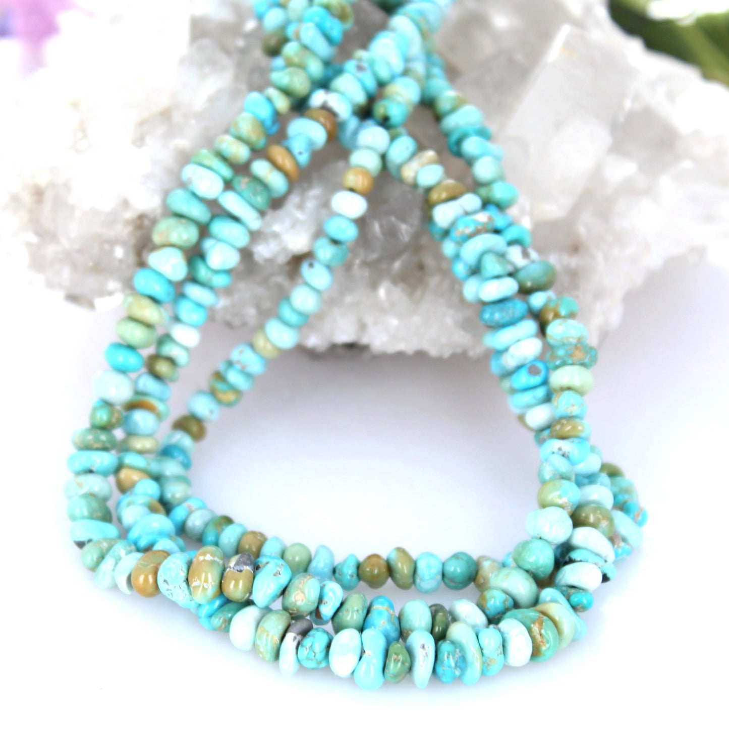 Multi Color Lone Mountain Turquoise Beads 5-7mm 18"