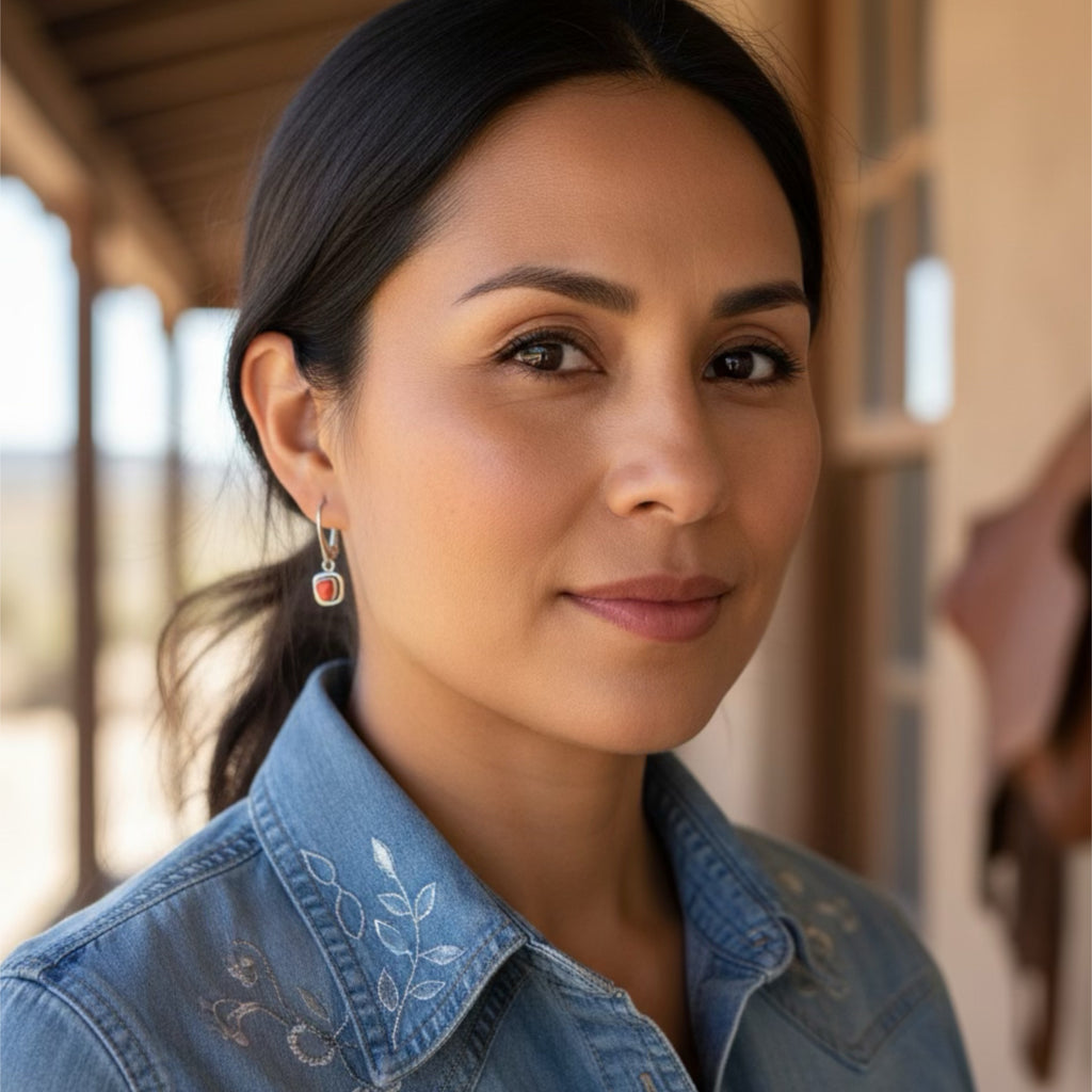 Coral Free Form Mod Earrings Sterling Silver Leverback