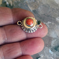 Orange Spiny Oyster Clasp Sterling Round 6mm NewWorldGems