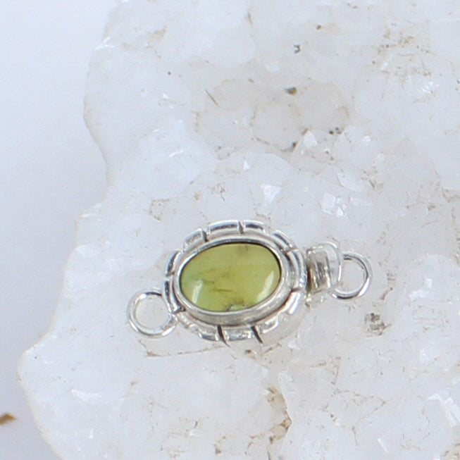 Lemon Lime Sonoran Turquoise Clasp Sterling Southwest Design 6x9mm -NewWorldGems
