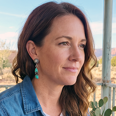Sierra Bella Turquoise 2 Stone Earrings Boho Southwest
