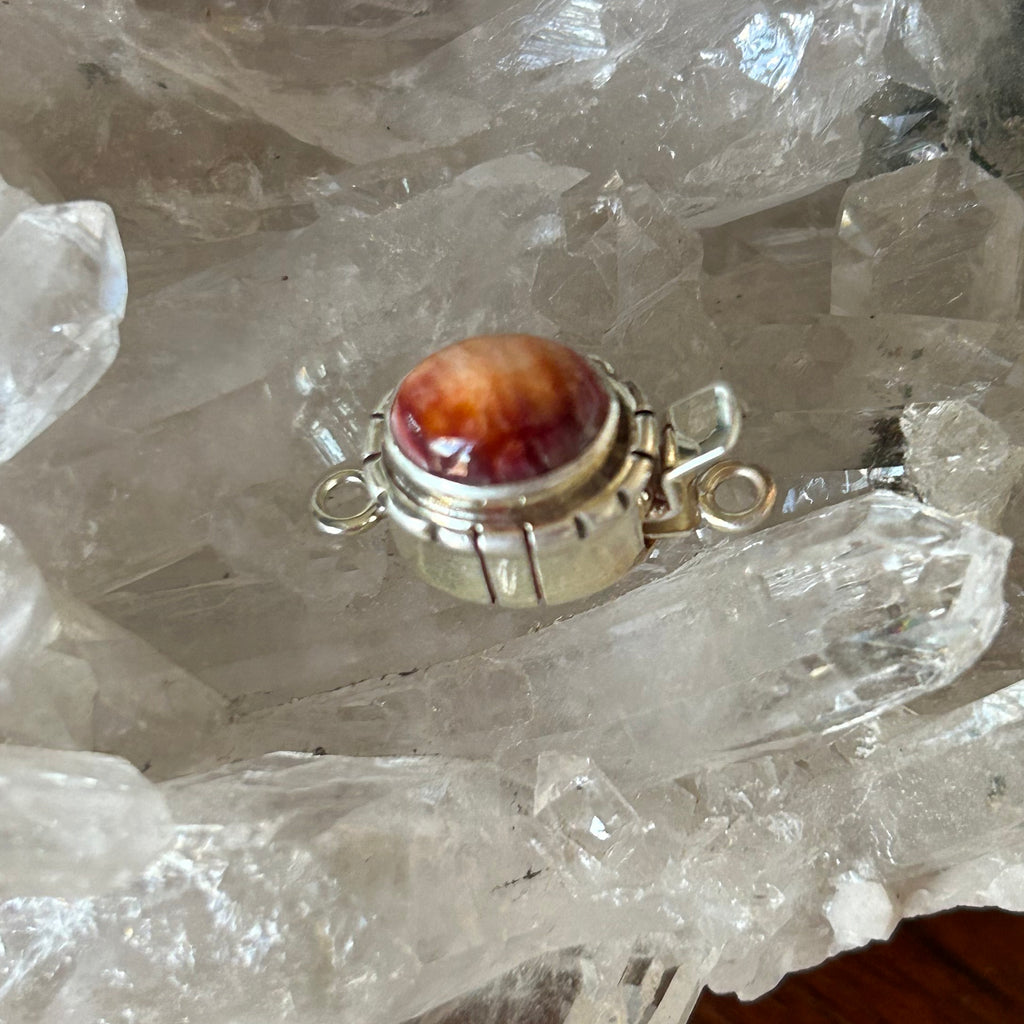 Deep Sunset Orange SPINY OYSTER Clasp Sterling 8x10mm Southwest
