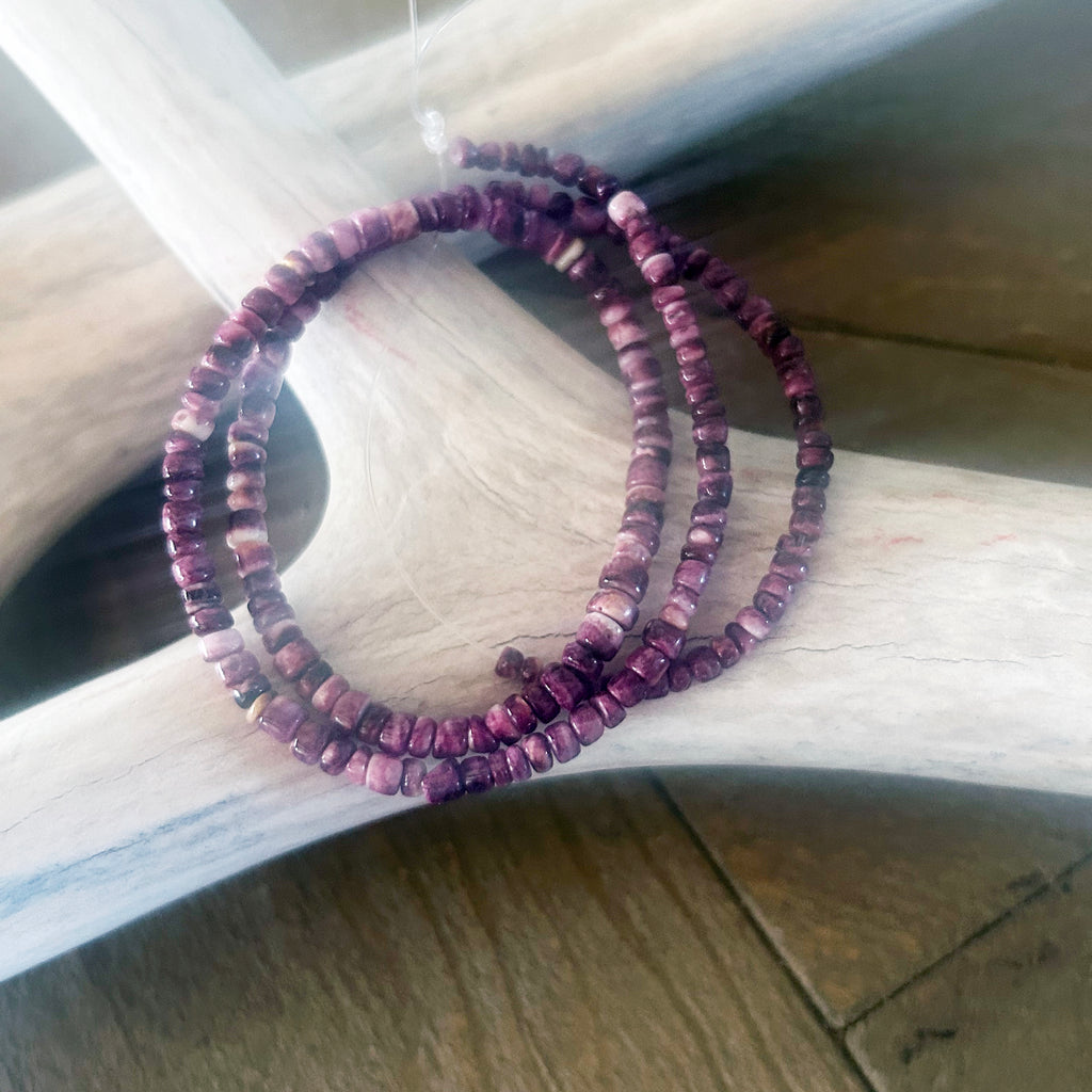 Royal Purple Spiny Oyster Beads Heshi 3.5-4.8mm 16"