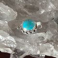 AAA KINGMAN TURQUOISE 14mm Round Sterling Granulated Clasp Blue #2