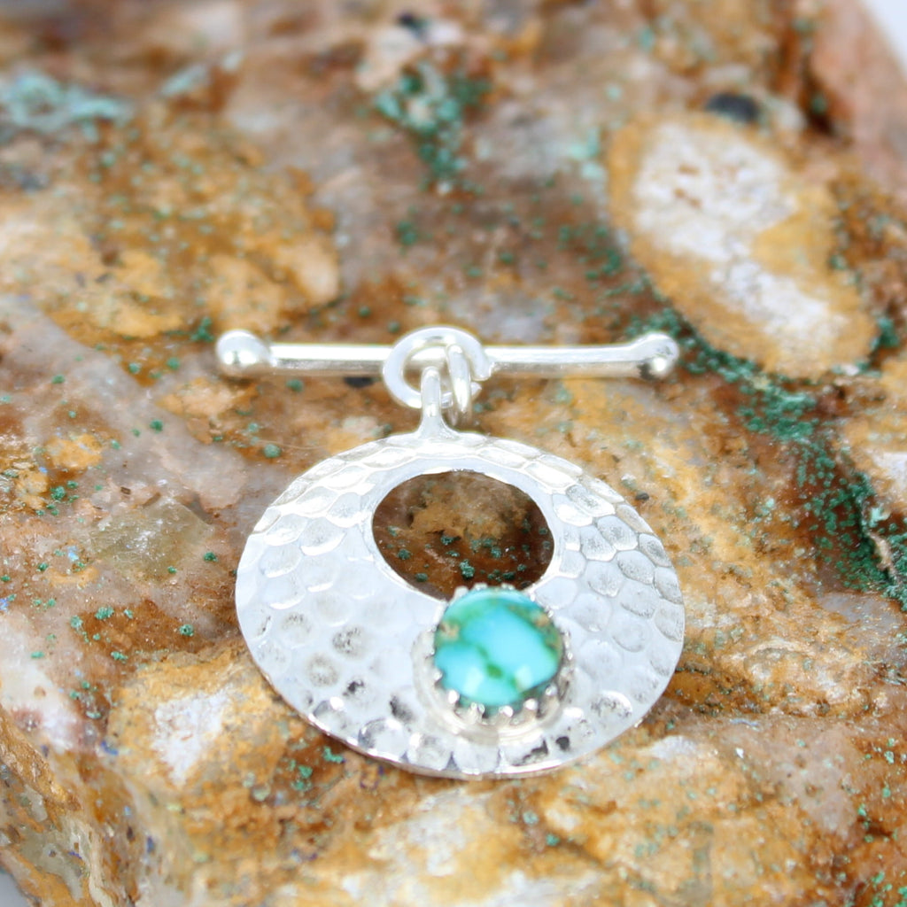 Blue Sonoran Mountain Turquoise Toggle Clasp Sterling 7mm