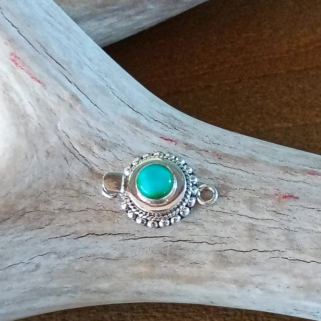 Blue Sonoran Mountain Turquoise Sterling Silver Clasp 6mm Ball Wire Southwestern Design