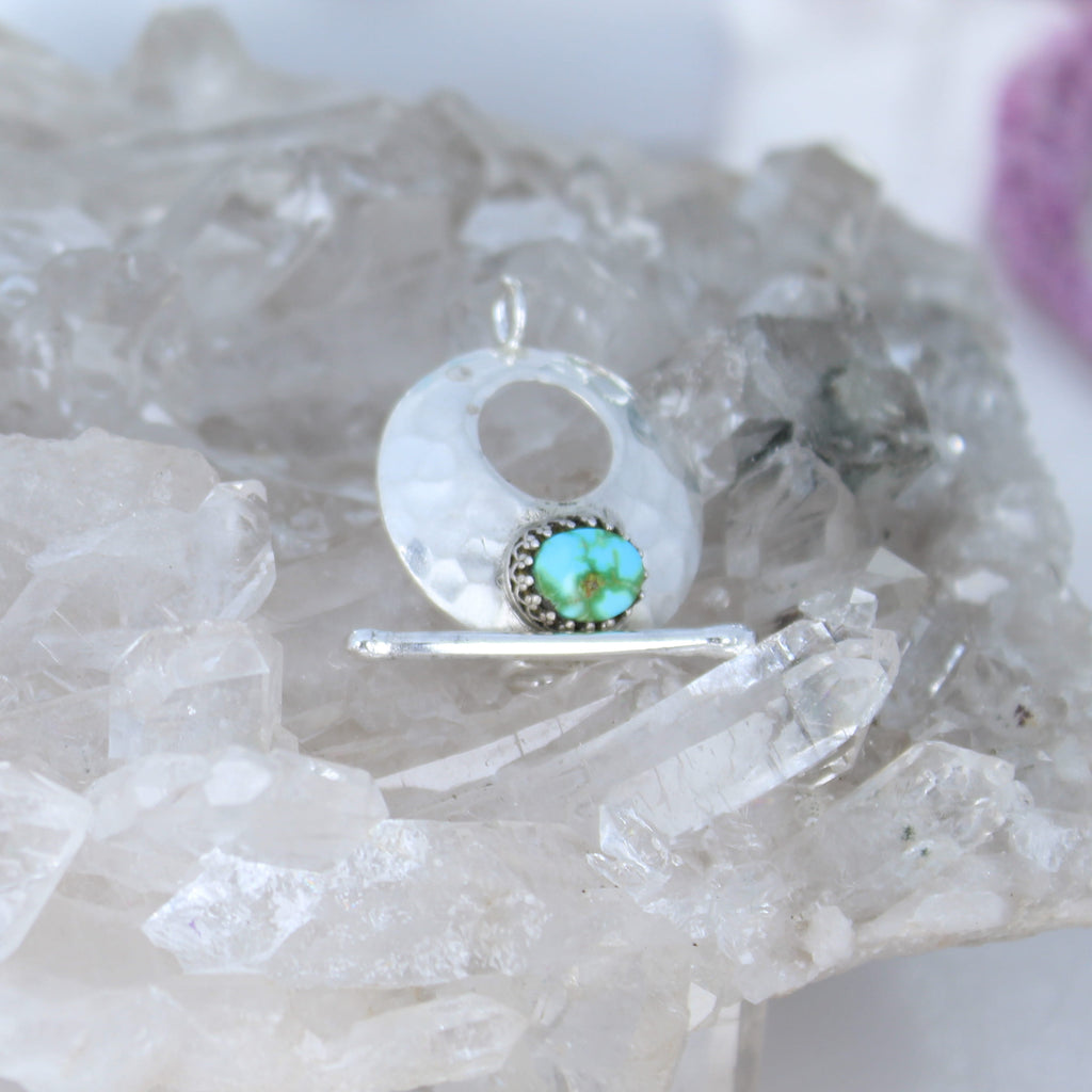 Blue Sonoran Mountain Turquoise Toggle Clasp Sterling 24mm