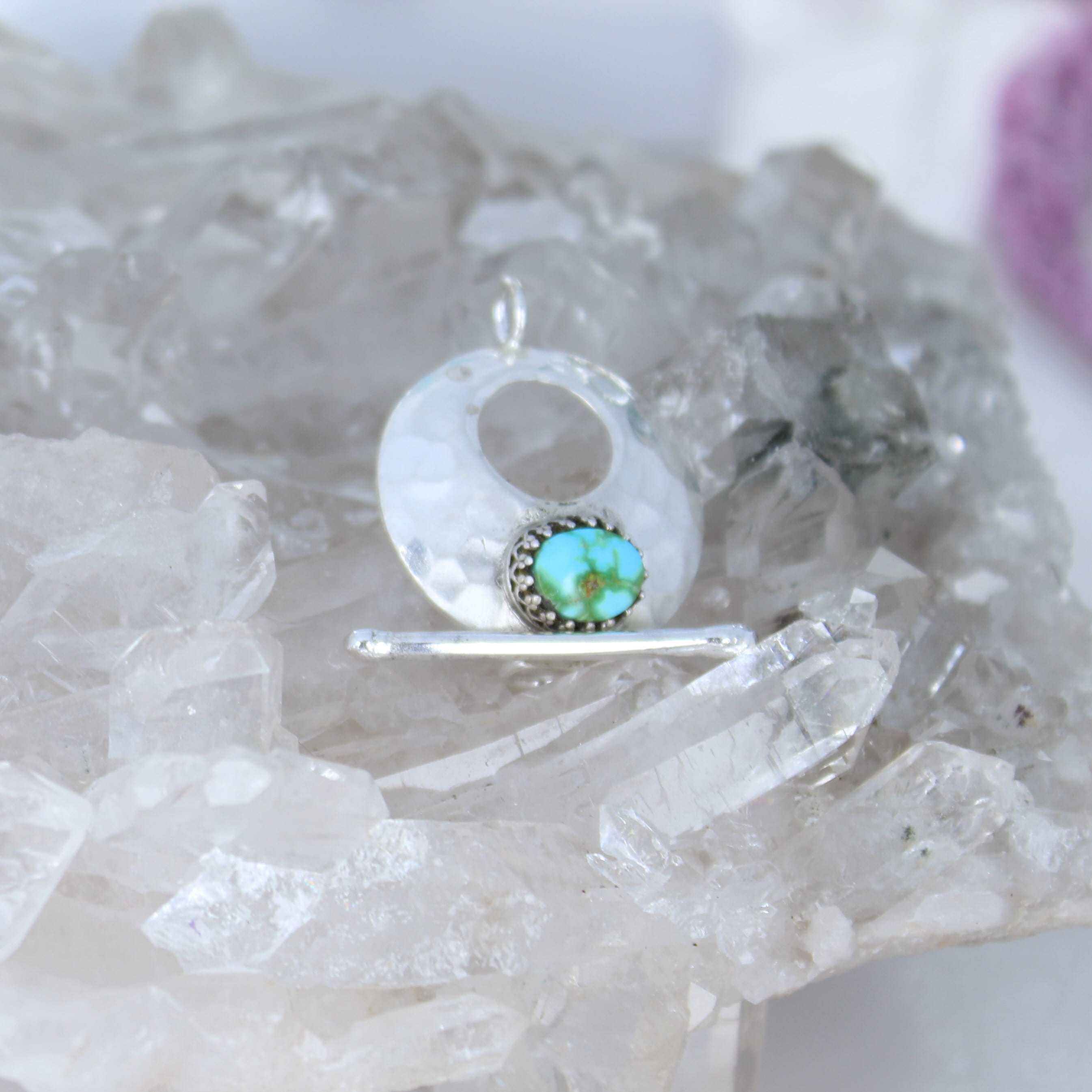 Blue Sonoran Mountain Turquoise Toggle Clasp Sterling 24mm