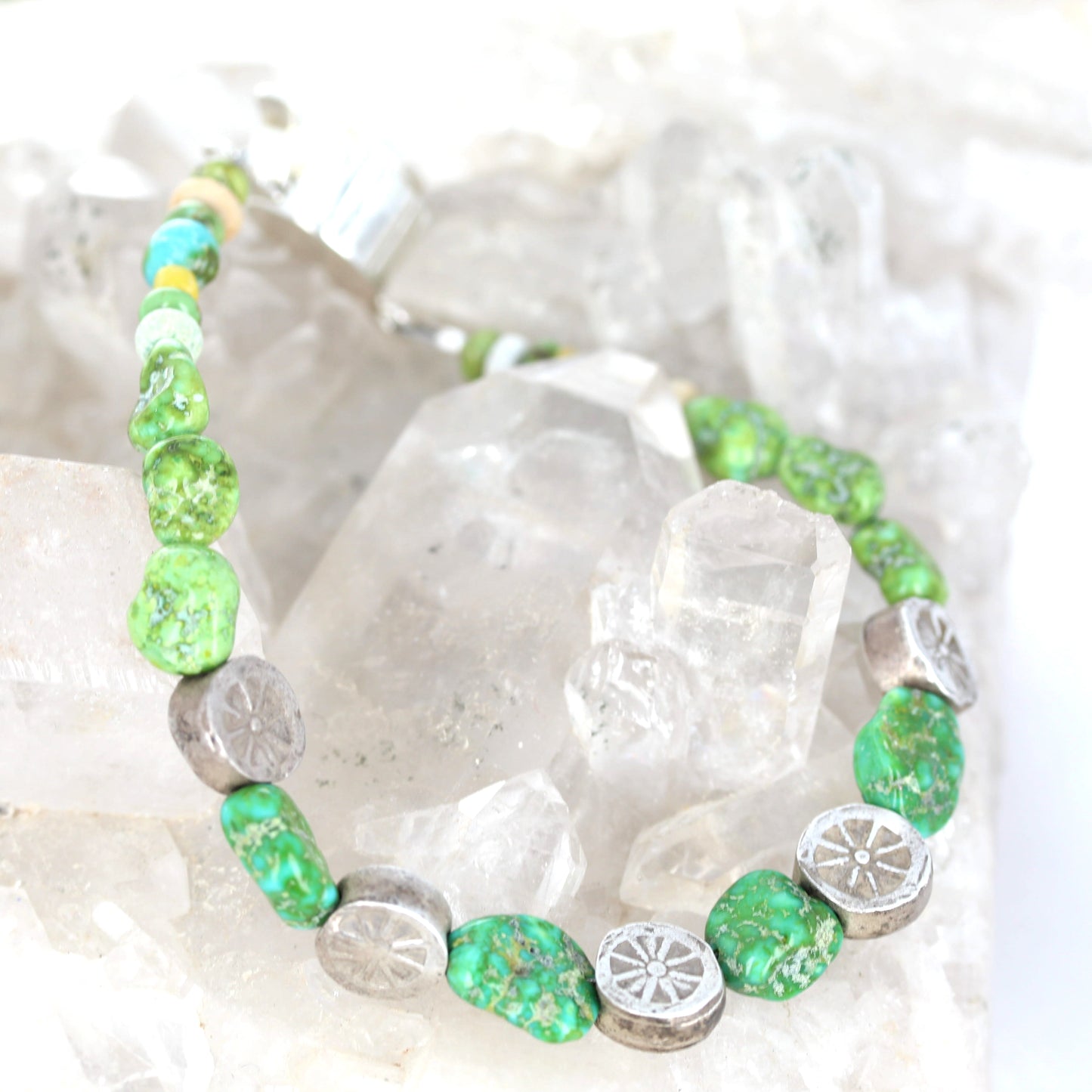 Sonoran Gold Turquoise Bracelet Sterling Silver Multi Stone