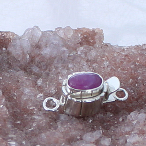 Stunning Gel Sugilite Gem Clasp Sterling 6x9mm Southwest Style -NewWorldGems