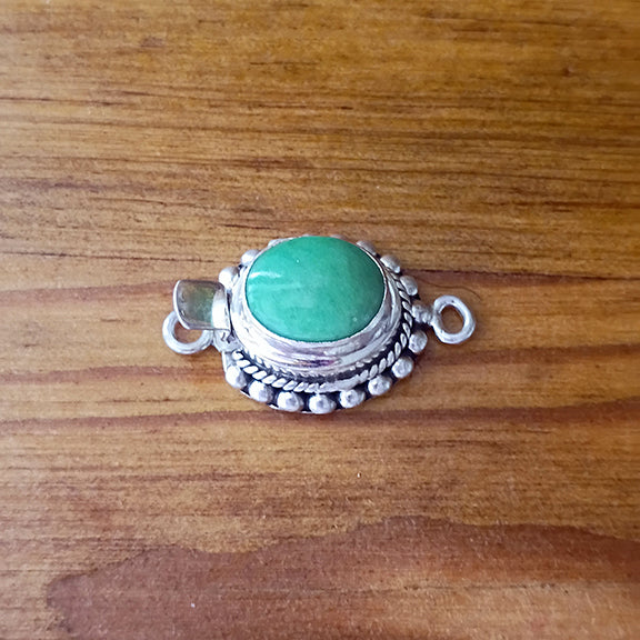 Gemmy Green Variscite Clasp Sterling Oval 8x10mm NewWorldGems