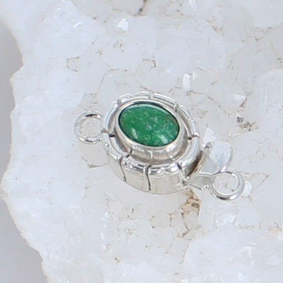 AAA Lime Green Lake Turquoise Sterling Clasp Southwestern Style -NewWorldGems