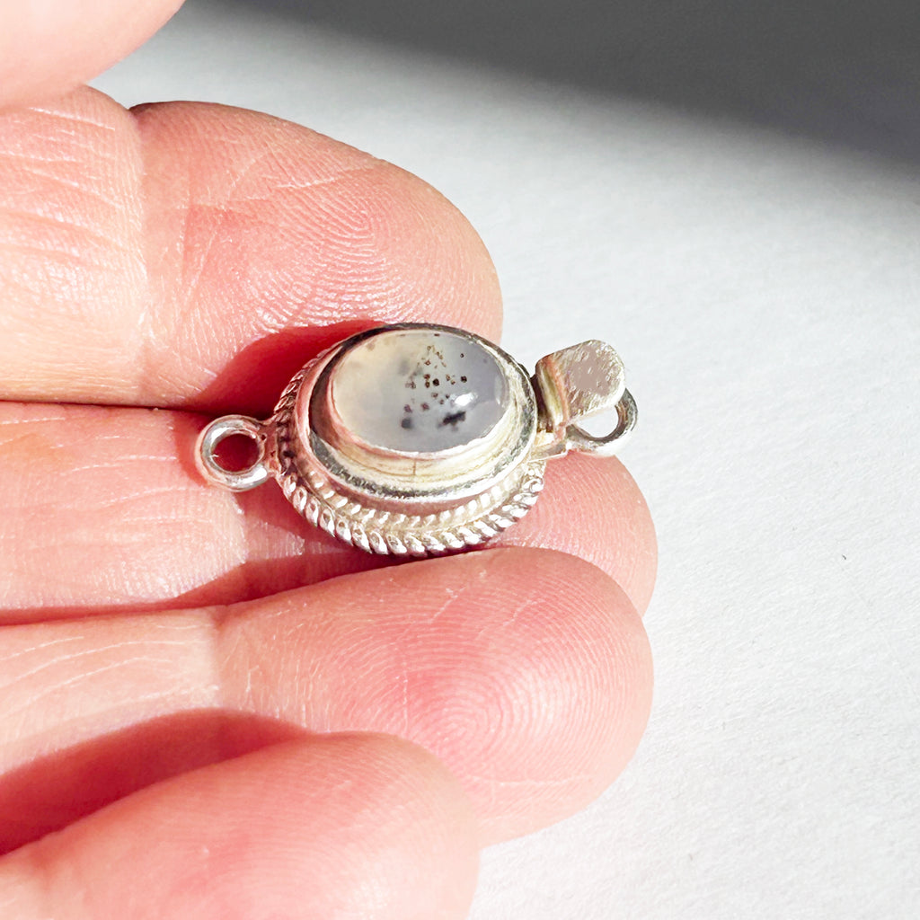 Speckled Montana Agate Sterling Silver Clasp Southwest Style