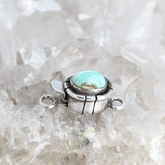 Aqua Sonoran Gold Turquoise Clasp Sterling Southwestern Style