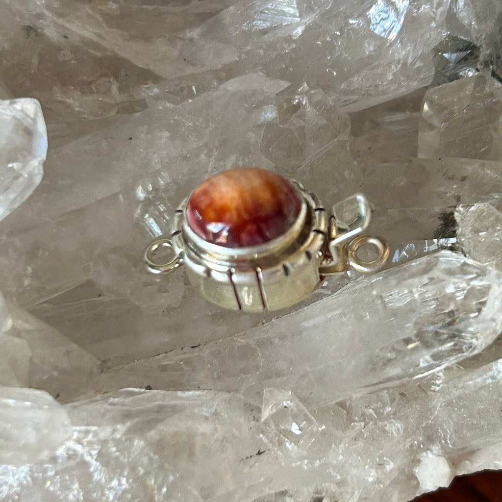 Deep Sunset Orange SPINY OYSTER Clasp Sterling 8x10mm Southwest