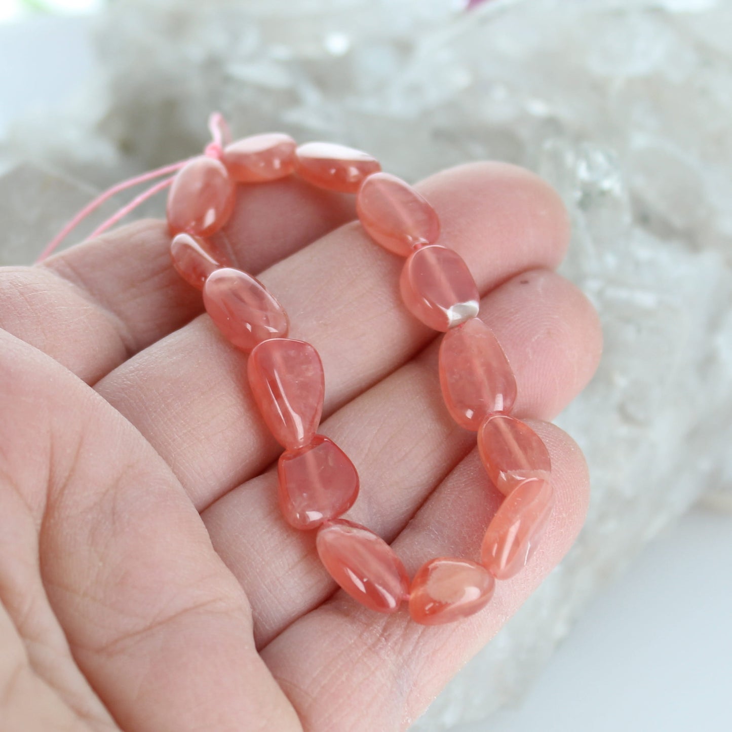AAA Jelly Rhodochrosite Beads Free Forms 12X9mm 5"