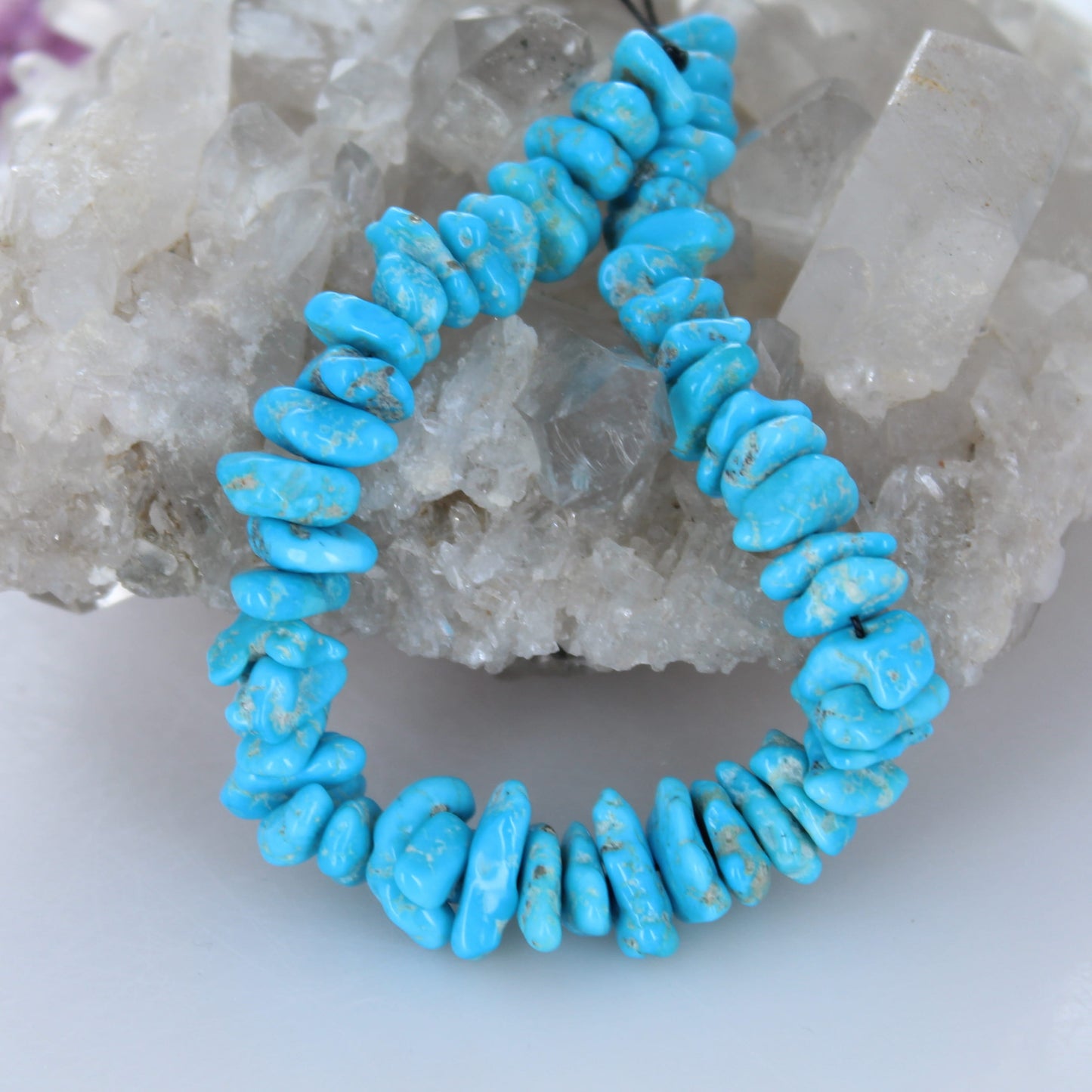 Blue Kingman Turquoise Beads Nuggets 6x8 to 8x10mm 8"