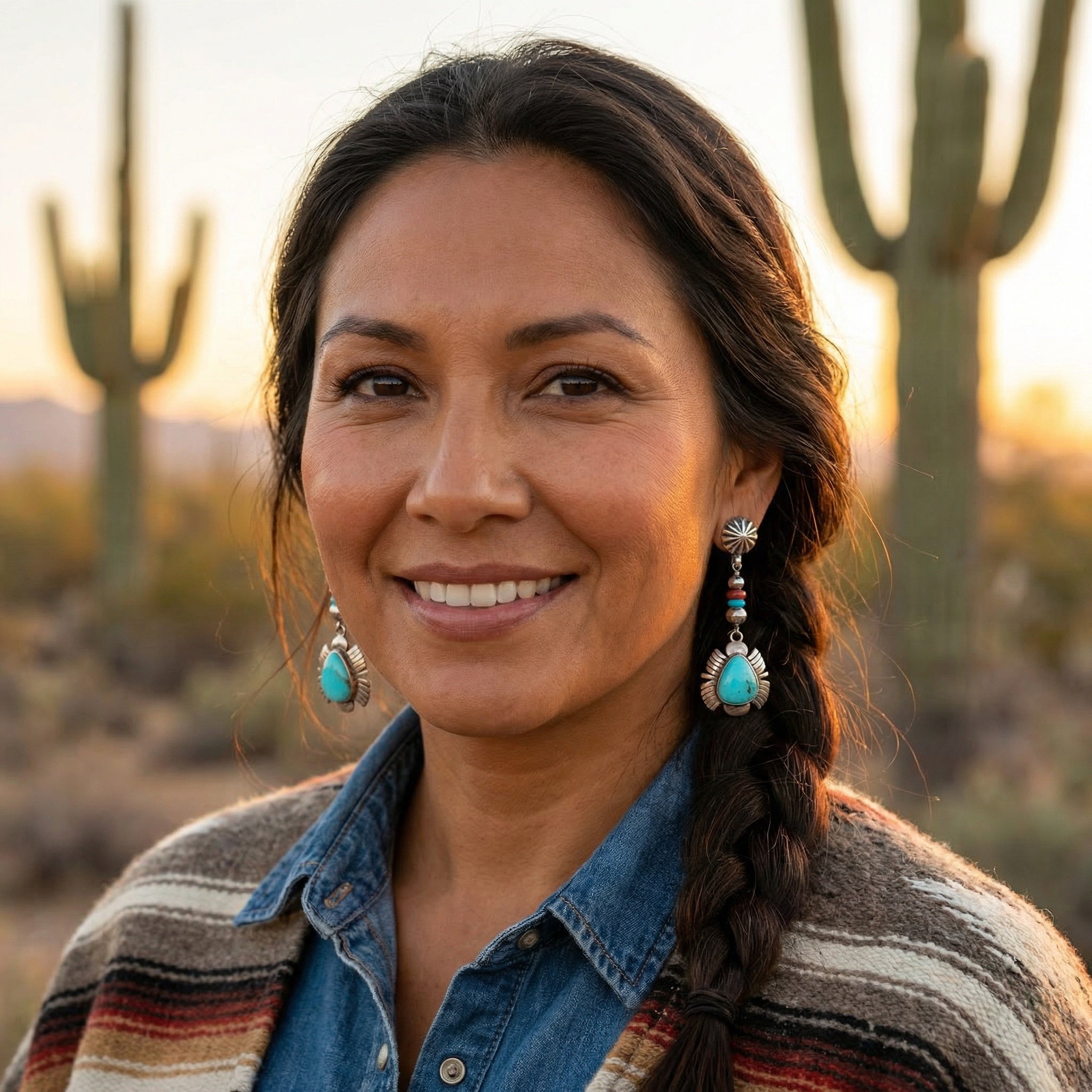 Beautiful Sky Blue Kingman Mine Turquoise and Red Cuprite Earrings Feathered