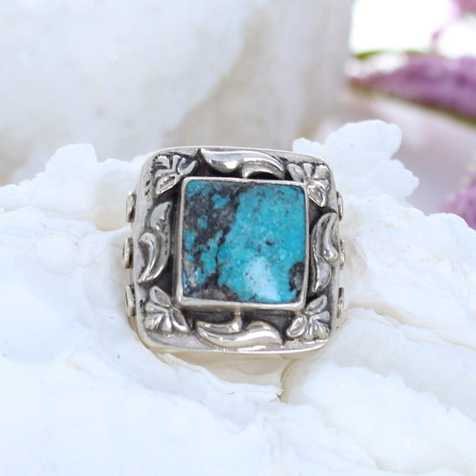AAA HUBEI TURQUOISE Bead Spacer 3 Hole Centerpiece #2 -NewWorldGems