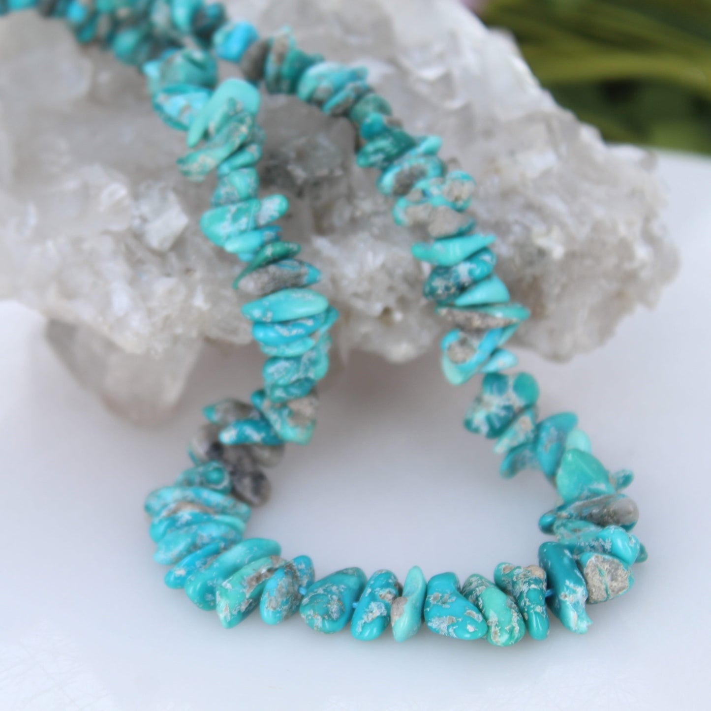 Sleeping Beauty Turquoise Beads Deep Teal Blue 7-18m Flat Nuggets
