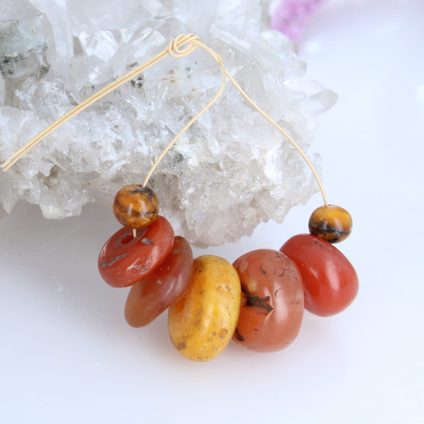 TIBETAN BEAD Assortment Antique Carnelian and Copal