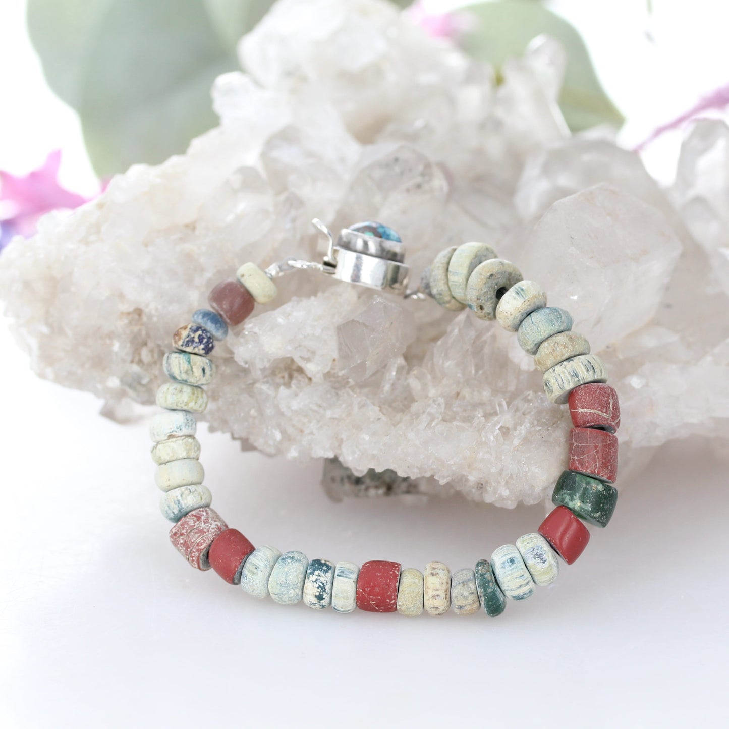 ANCIENT MALI Dig Beads Bracelet Sterling Silver #2