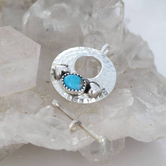 AAA Deep Blue Sierra Nevada Turquoise Toggle Clasp Sterling Silver 5x8mm