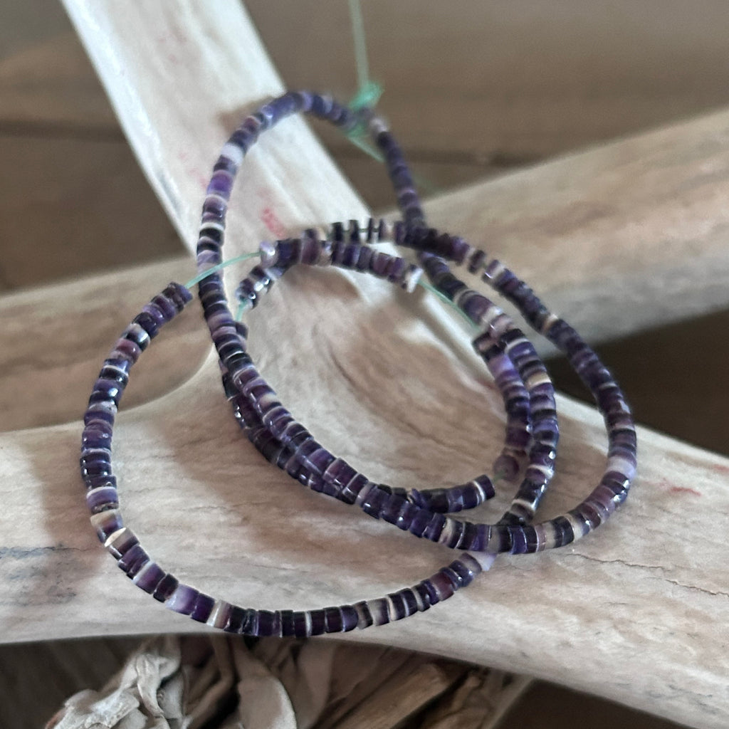 Deep Purple Spiny Oyster Beads Heshi 3mm 16"
