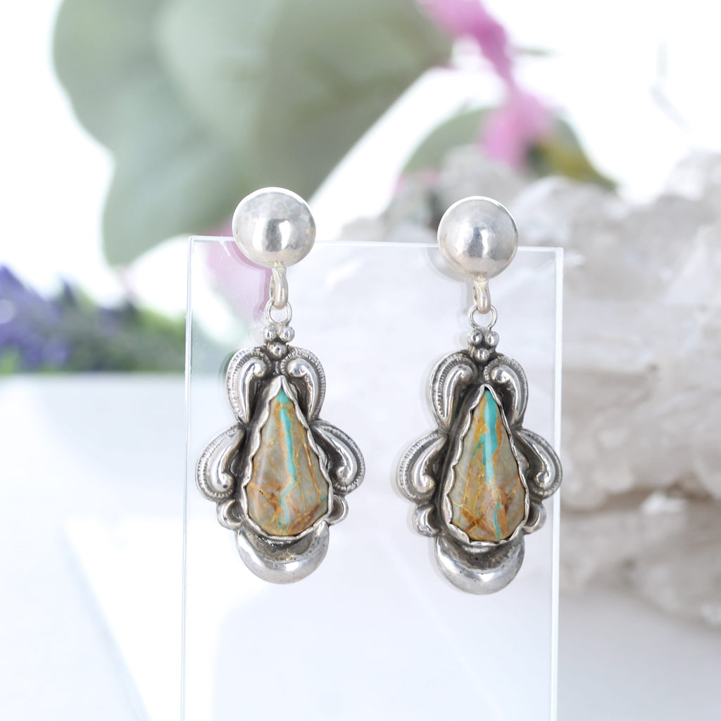 Many Moons Royston Turquoise Earrings Sterling Silver