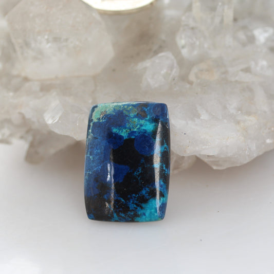 Shattuckite Cabochon Large Cushion Flat Backed 34x24.6mm