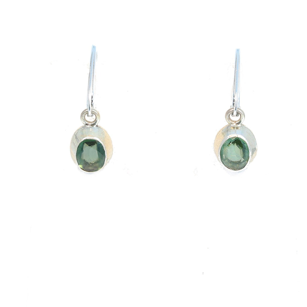 Ethereal Green Apatite Faceted Earrings Sterling