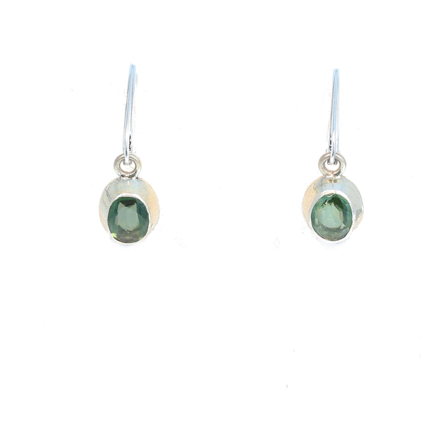 Ethereal Green Apatite Faceted Earrings Sterling