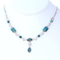 Carico Lake Turquoise Sterling Southwestern Necklace Bluen 16-19"