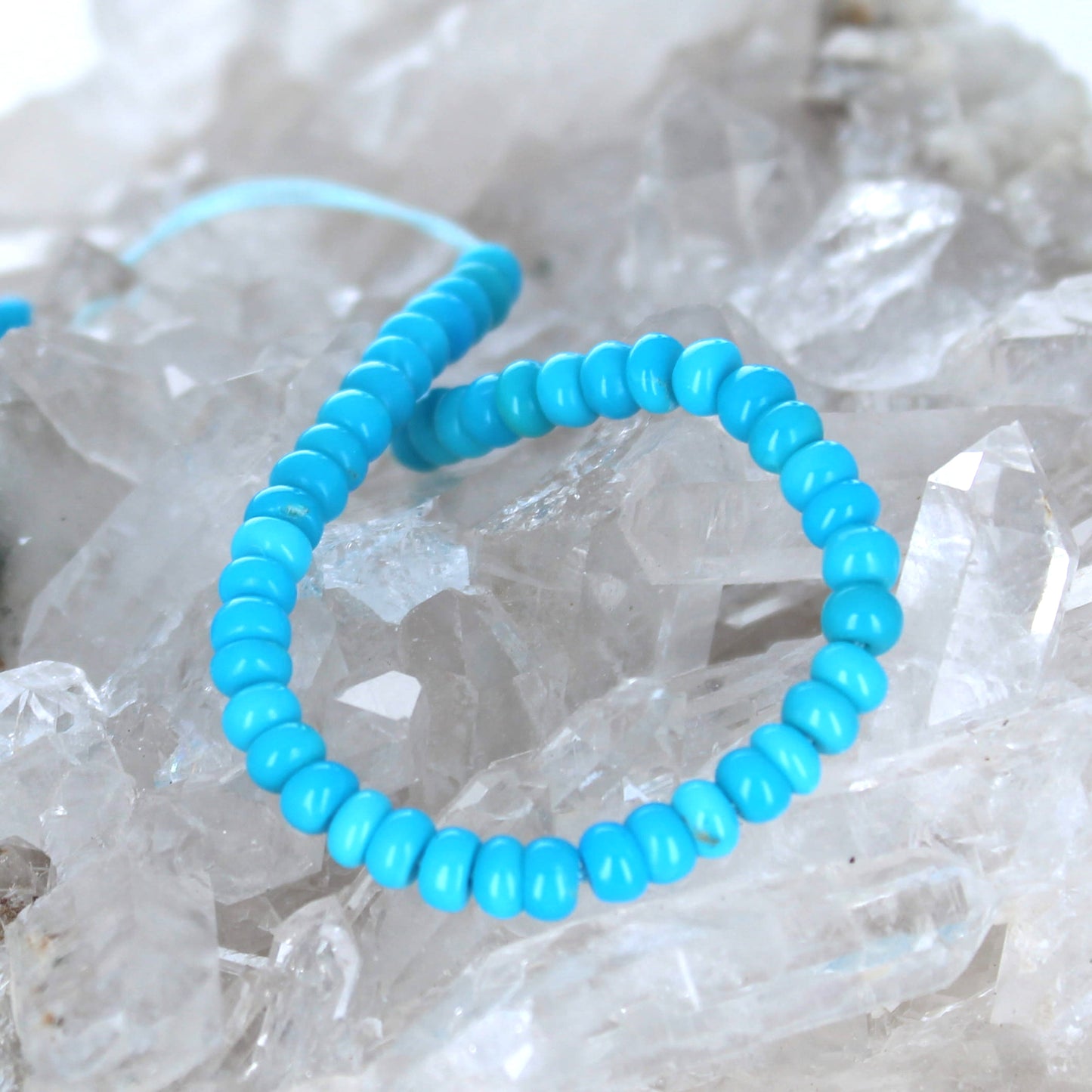 Deep Blue Sleeping Beauty Turquoise Beads Rondelle 4.5mm 5"