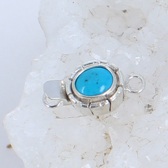 Blue Bird Orvil Jack Turquoise Sterling Clasp Southwestern Style 6x8mm -NewWorldGems
