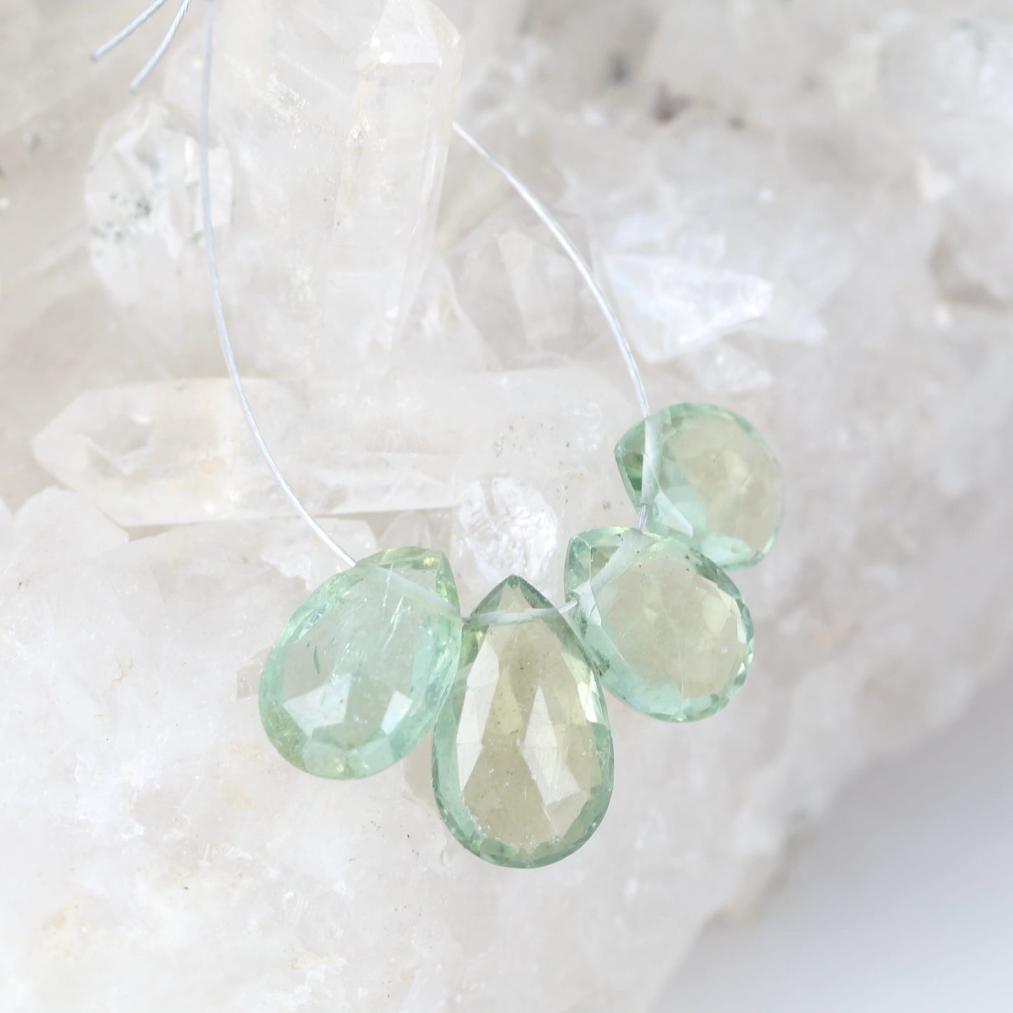 AAA Green AMETHYST Faceted Briolettes Components Pendants