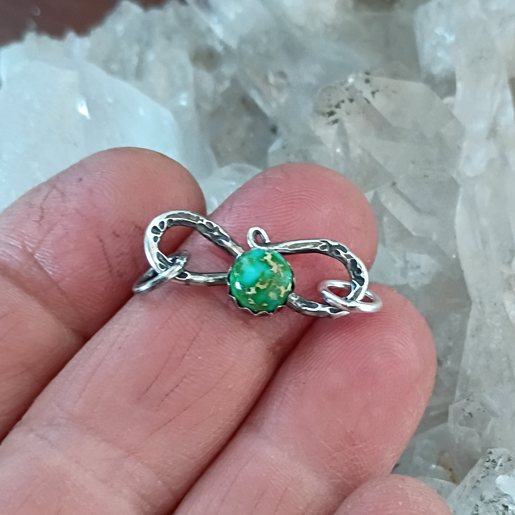 Sonoran Gold Turquoise Clasp S Shaped Sterling Design Southwestern 6mm